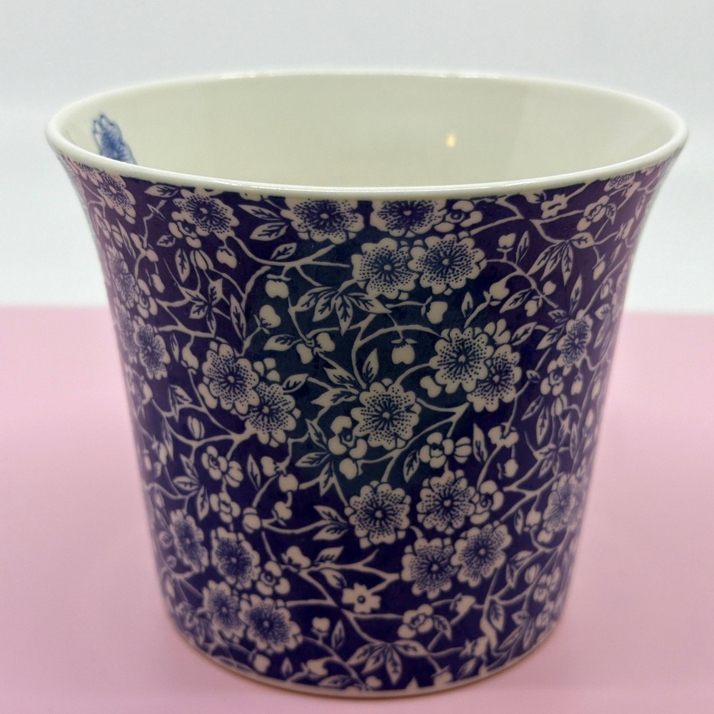 Pier 1 Imports Blue White Calico Floral Fine China Mug Coffee Tea Cup - Picture 9 of 9